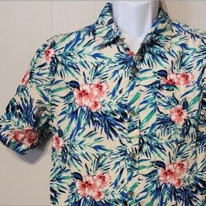 Carbon Hawaiian Shirt Small  Button Front Multicolor Classic Fit Men's‎ A752